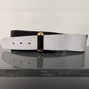 Raina Vixen Asymmetrical Black and White Leather Belt Size M/L